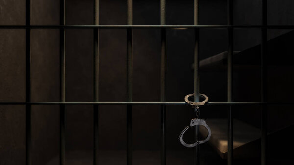 Тюремная камера и наручники для малолетних преступников
