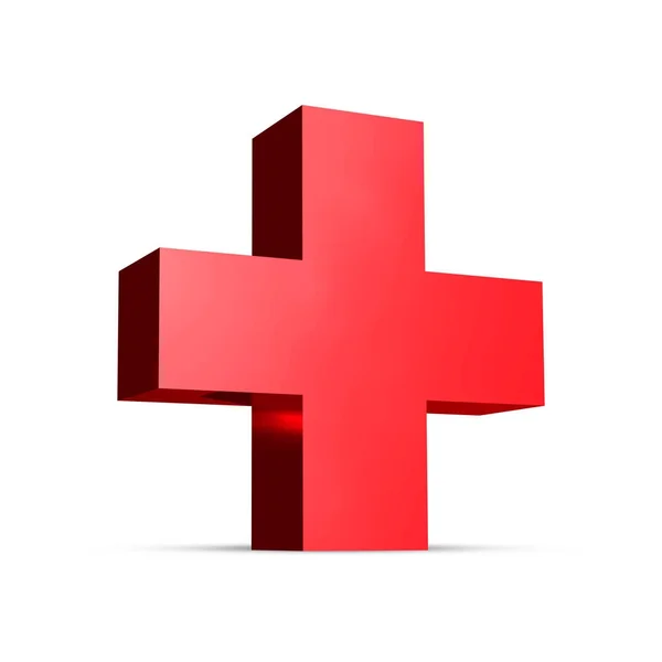 医用红十字会3D 渲染加标志插图在白色背景上隔离 — 图库照片