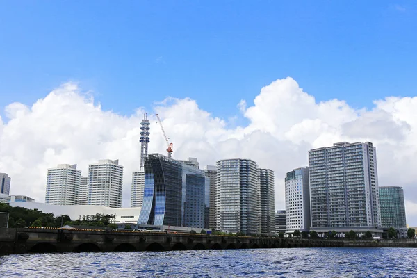 Condominios Torre Alineados Área Yokohama Minatomirai Donde Desarrollo Está Progresando — Foto de Stock