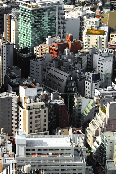 Aerial View Downtown Tokyo Shibuya Small Multi Purpose Buildings Gather — ストック写真