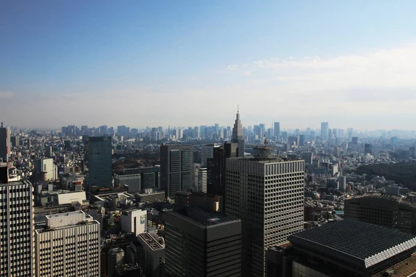 Landschap Van Wolkenkrabbers Centraal Tokio Gezien Vanuit Tokyo Metropolitan Government — Stockfoto