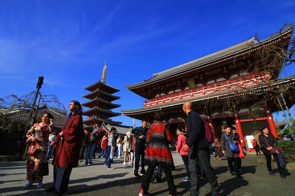 Japonya Tokyo Daki Kasım 2019 Sensoji Tapınağı 645 Yılında Inşa — Stok fotoğraf