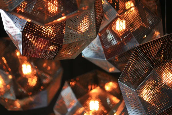 Randomly Decorated Modern Metal Pendant Lamp Shade — Stock Photo, Image