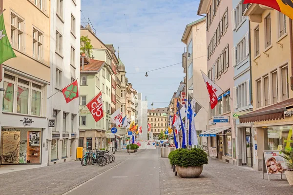 Zurich, Rennweg vista a la calle —  Fotos de Stock