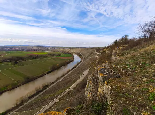 Hessigheimer Yakınlarındaki Neckar Nehri Felsengaerten Hessen Turistik Bir Yer — Stok fotoğraf