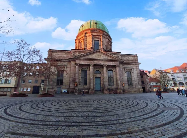 Nuremberg Germany January 2020 Church Elisabeth Center Nuremberg Place Jokobsplatz — Stock Photo, Image