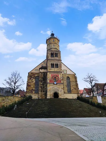 Schwaebisch Hall Alemania Enero 2020 Iglesia Sankt Michael Schwaebisch Hall — Foto de Stock