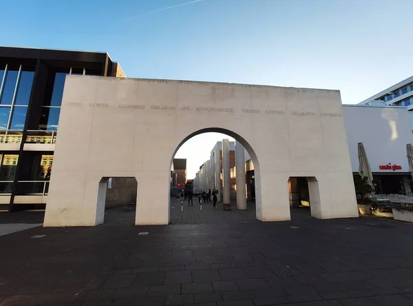 Nürnberg Deutschland Januar 2020 Portaleingang Zur Straße Der Menschenrechte Germanischen — Stockfoto