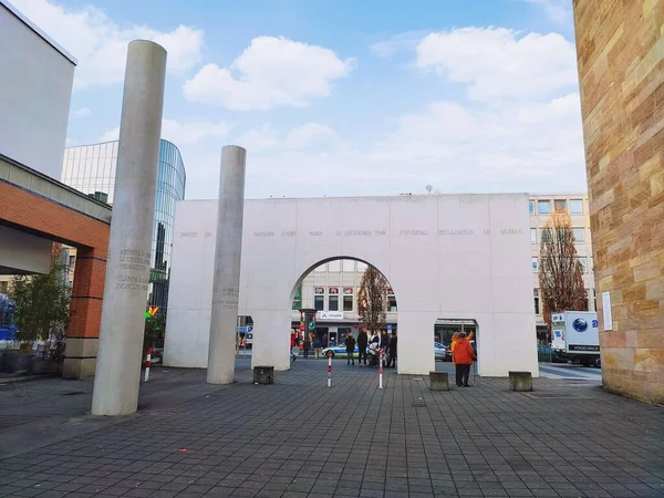 Nuremberga Alemanha Janeiro 2020 Entrada Portal Estrada Dos Direitos Humanos — Fotografia de Stock