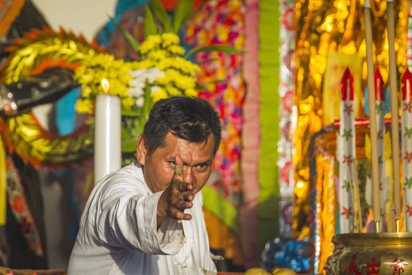 Buddhistický festival čínského chrámu v Provincii Trang, Thajsko — Stock fotografie