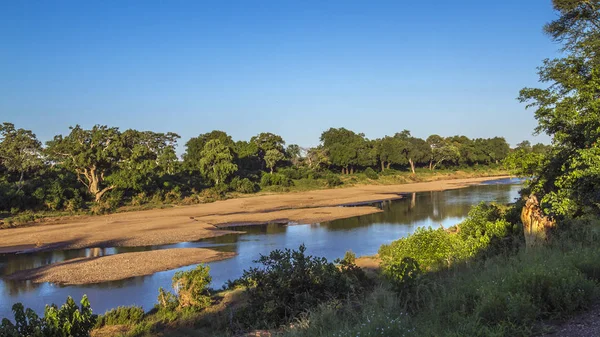 Krajobraz Rzeka podczas pada sezon w Kruger National park, Sou — Zdjęcie stockowe