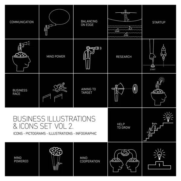 Vector concept business icons set — Stock Vector
