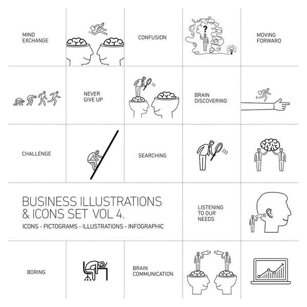 Concetto vettoriale business icons set — Vettoriale Stock