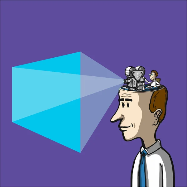 Film jouant dans la tête humaine — Image vectorielle