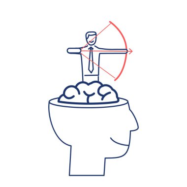 iş simgesini hedef hedefleyen iş adamı