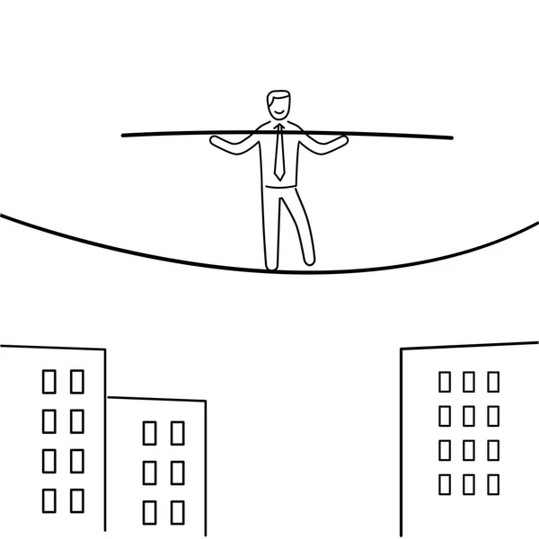 Icono de negocio de hombre de negocios equilibrio en la cuerda — Archivo Imágenes Vectoriales