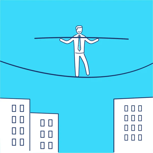 Üzleti ikon üzletember a kötél egyensúly — Stock Vector