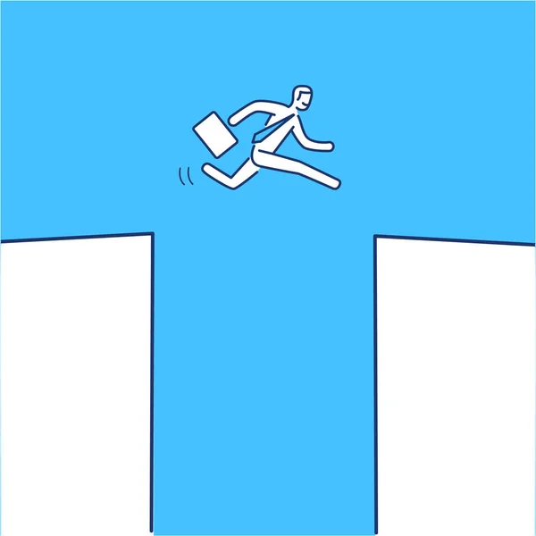 Icône de l'entreprise de sauter courage homme d'affaires — Image vectorielle