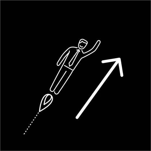 Icono de negocio de hombre de negocios volando — Vector de stock