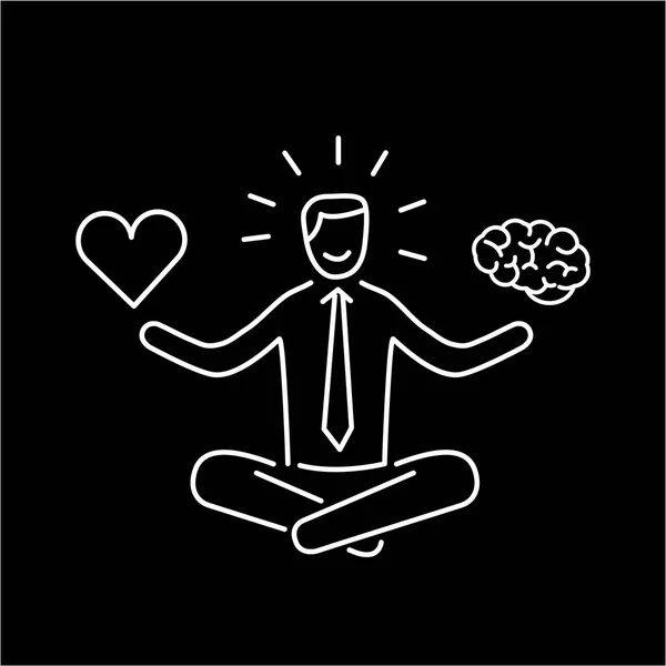 Homem de negócios equilibrando coração e cérebro —  Vetores de Stock