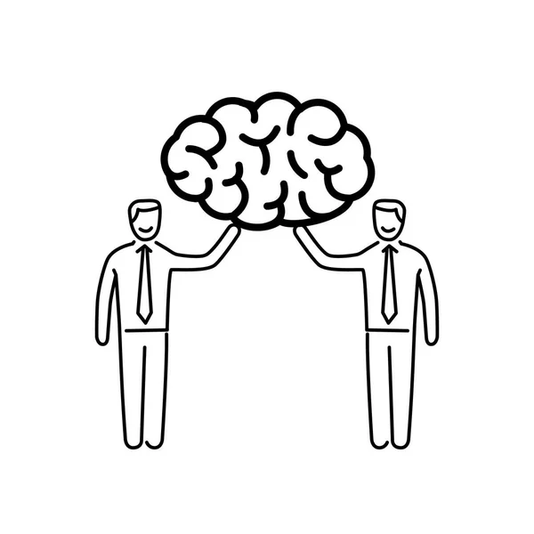 Geschäftsleute mit menschlichem Gehirn — Stockvektor
