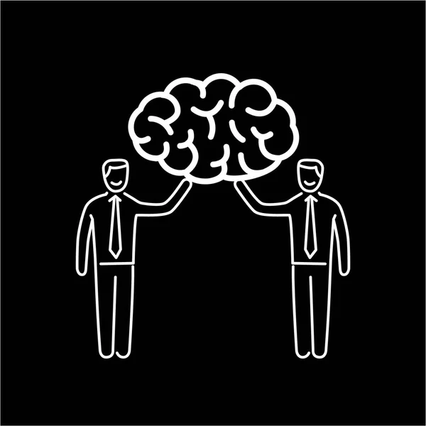 Business men holding human brain — стоковый вектор
