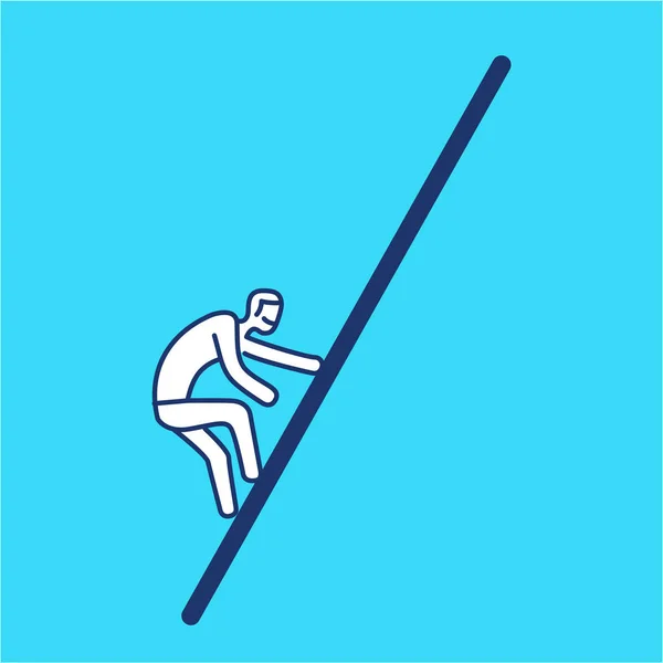 Ilustración de la escalada de hombre de negocios — Vector de stock