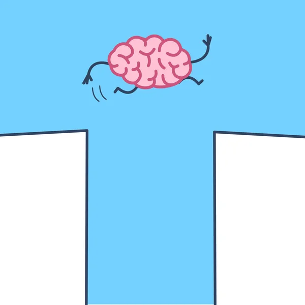 Brain jumping across gap — Stock Vector