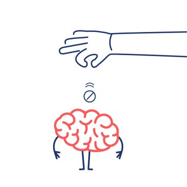 Beyin içinde el koyarak hap