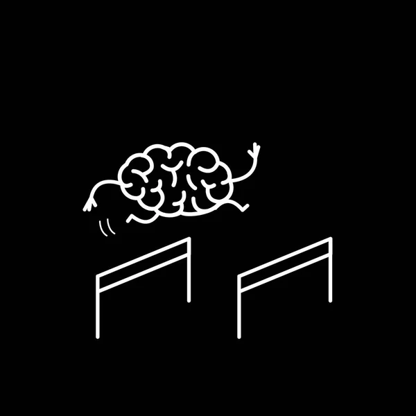 Hersenen springen over obstakels — Stockvector