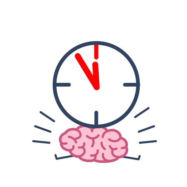 Cérebro na pressão do tempo —  Vetores de Stock