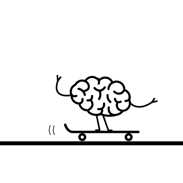 Mozek na koni skateboard — Stockový vektor