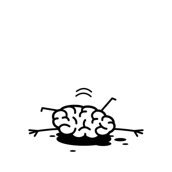 El cerebro se ha suicidado por salto. — Archivo Imágenes Vectoriales