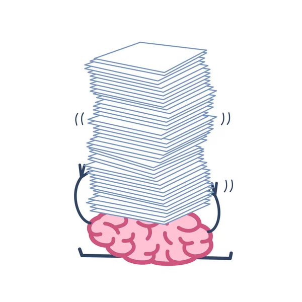 Cerebro sobrecargado bajo presión — Archivo Imágenes Vectoriales