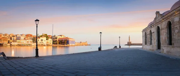 Panorama del puerto viejo de Chania — Foto de Stock