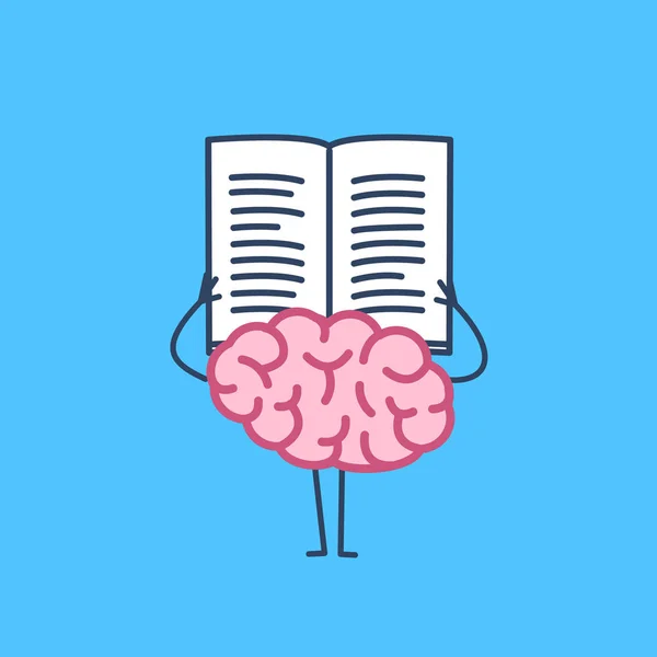 Brain reading book or newspaper — Stock Vector