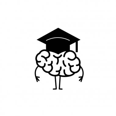 Beyin akademik şapkalı 