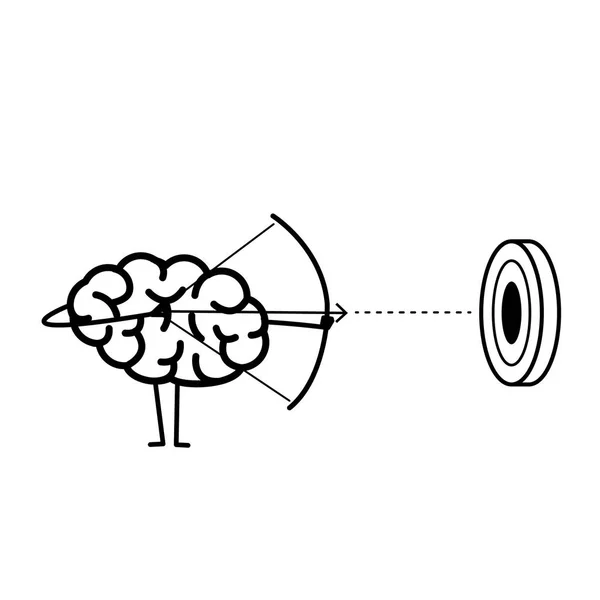 Mozku archer zaměřených cíl — Stockový vektor