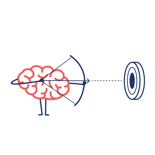 Arquero cerebral apuntando al objetivo — Archivo Imágenes Vectoriales