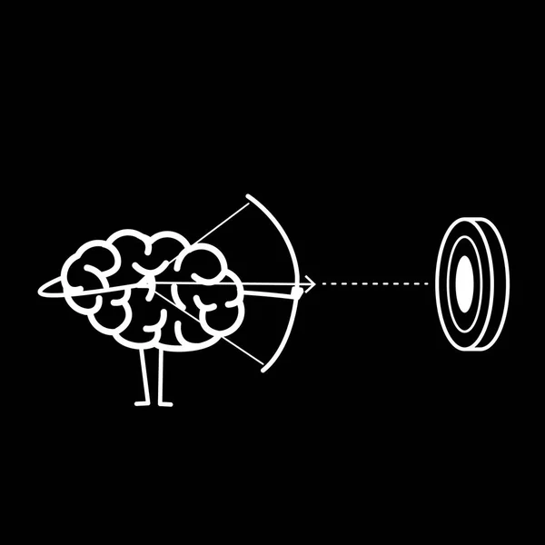 Arquero cerebral apuntando al objetivo — Archivo Imágenes Vectoriales