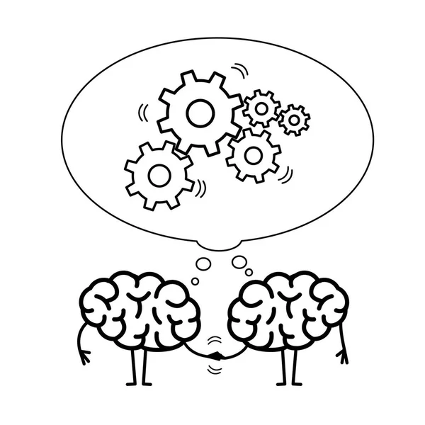 Dos cerebros cooperación — Archivo Imágenes Vectoriales