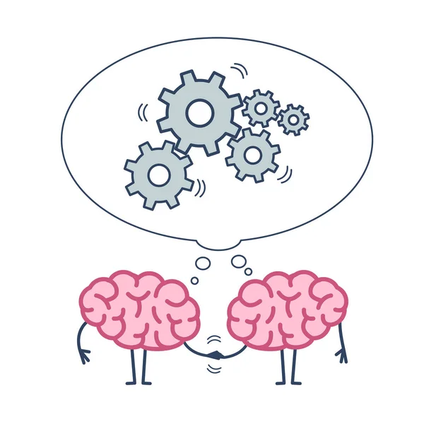 Två hjärnor samarbete — Stock vektor