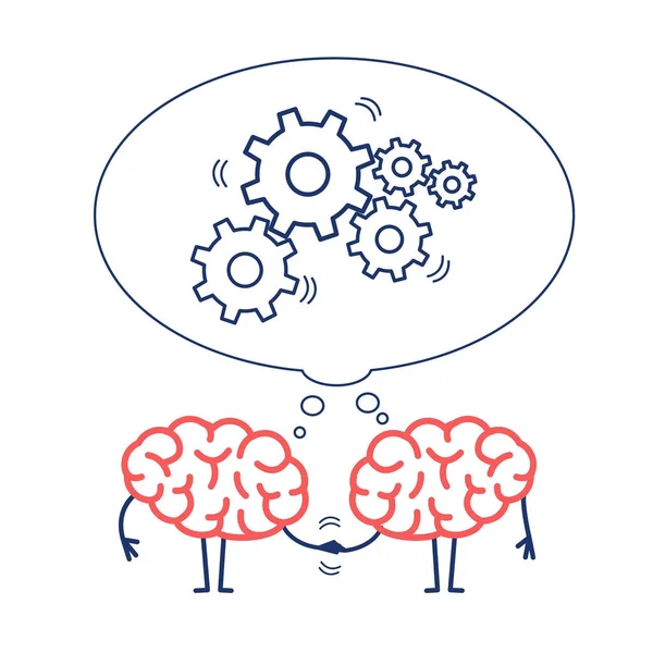 Dva mozky spolupráce — Stockový vektor