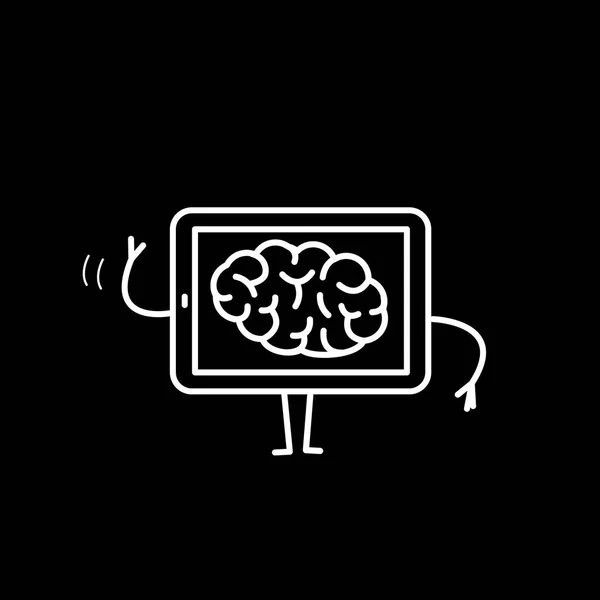 Απεικόνιση του εγκεφάλου μέσα στο δισκίο — Διανυσματικό Αρχείο