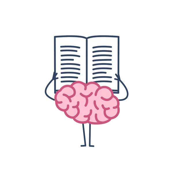 Libro de lectura de cerebro o periódico — Archivo Imágenes Vectoriales