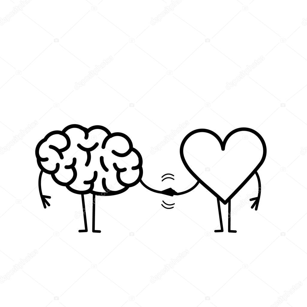 Brain and heart handshake