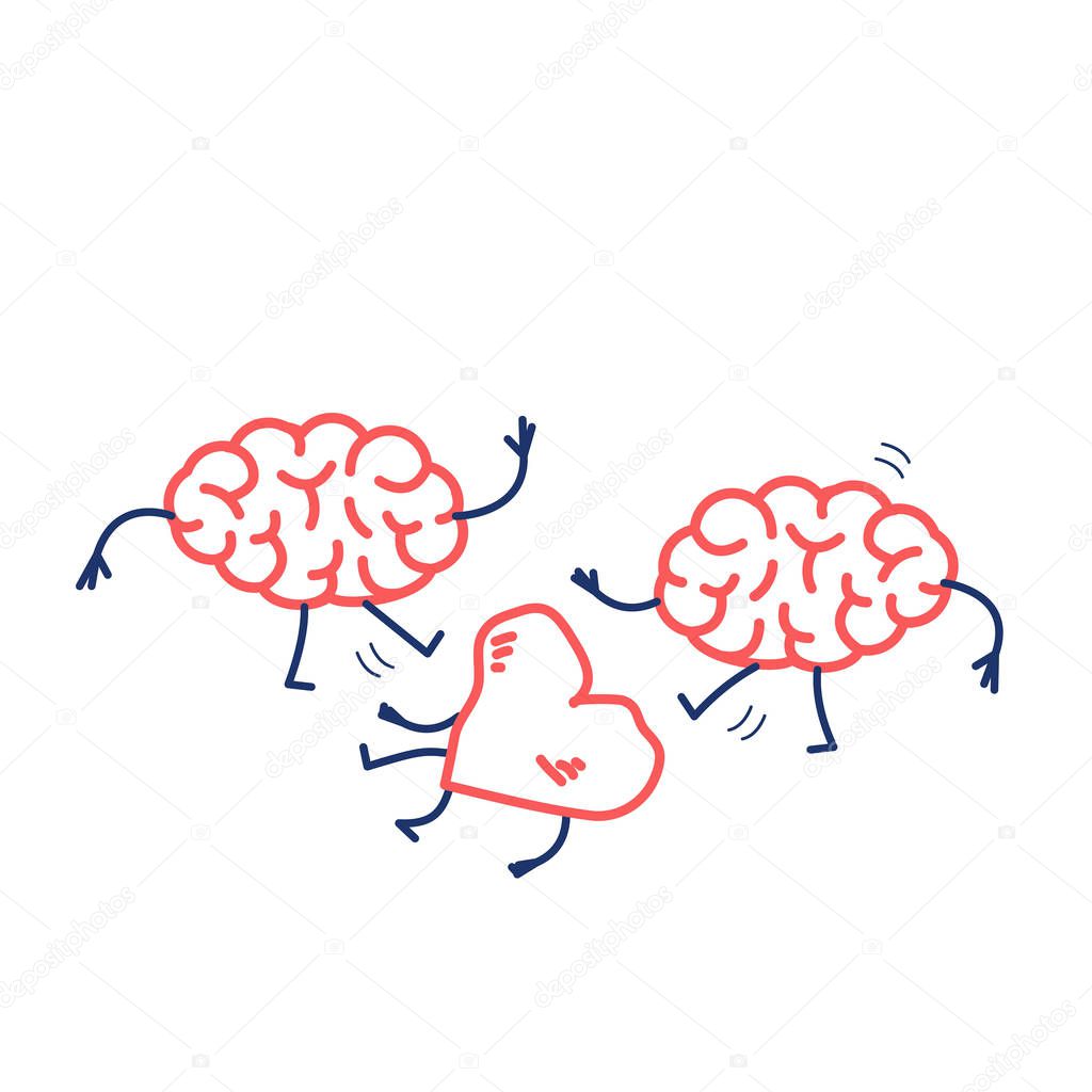 Two brains attacking heart 