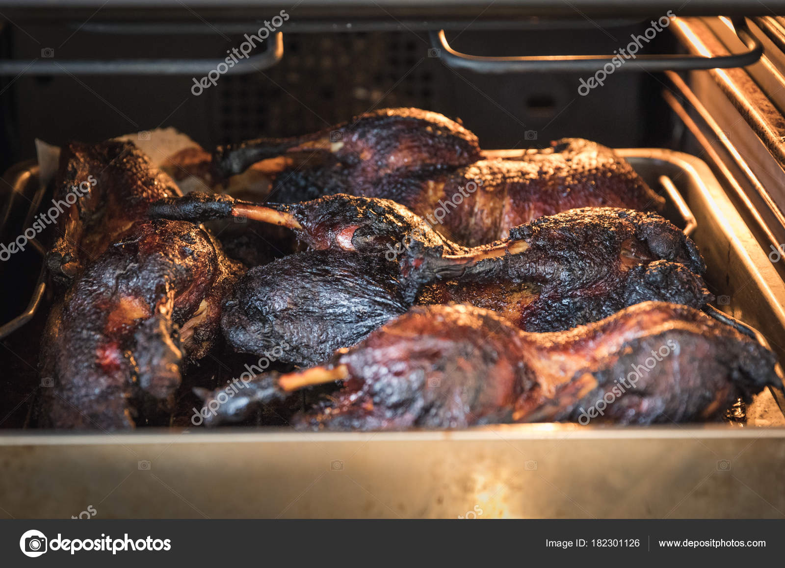 Roasted Crispy Duck Roasting Pan Oven Stock Photo by ©HonzaHruby 182301126