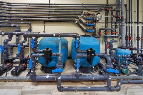 En mekanisk elektriska pumprum — Stockfoto