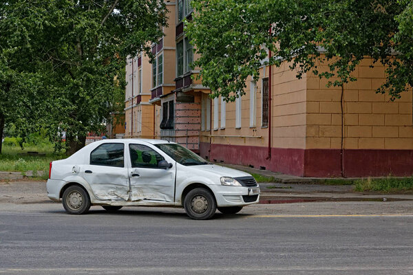 Deformation of the car.